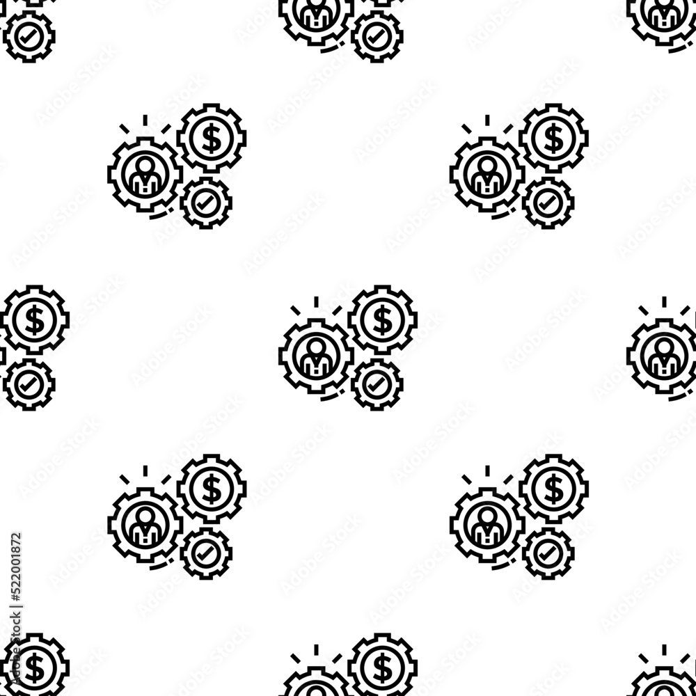 Poster working icon pattern. seamless working pattern on white background.