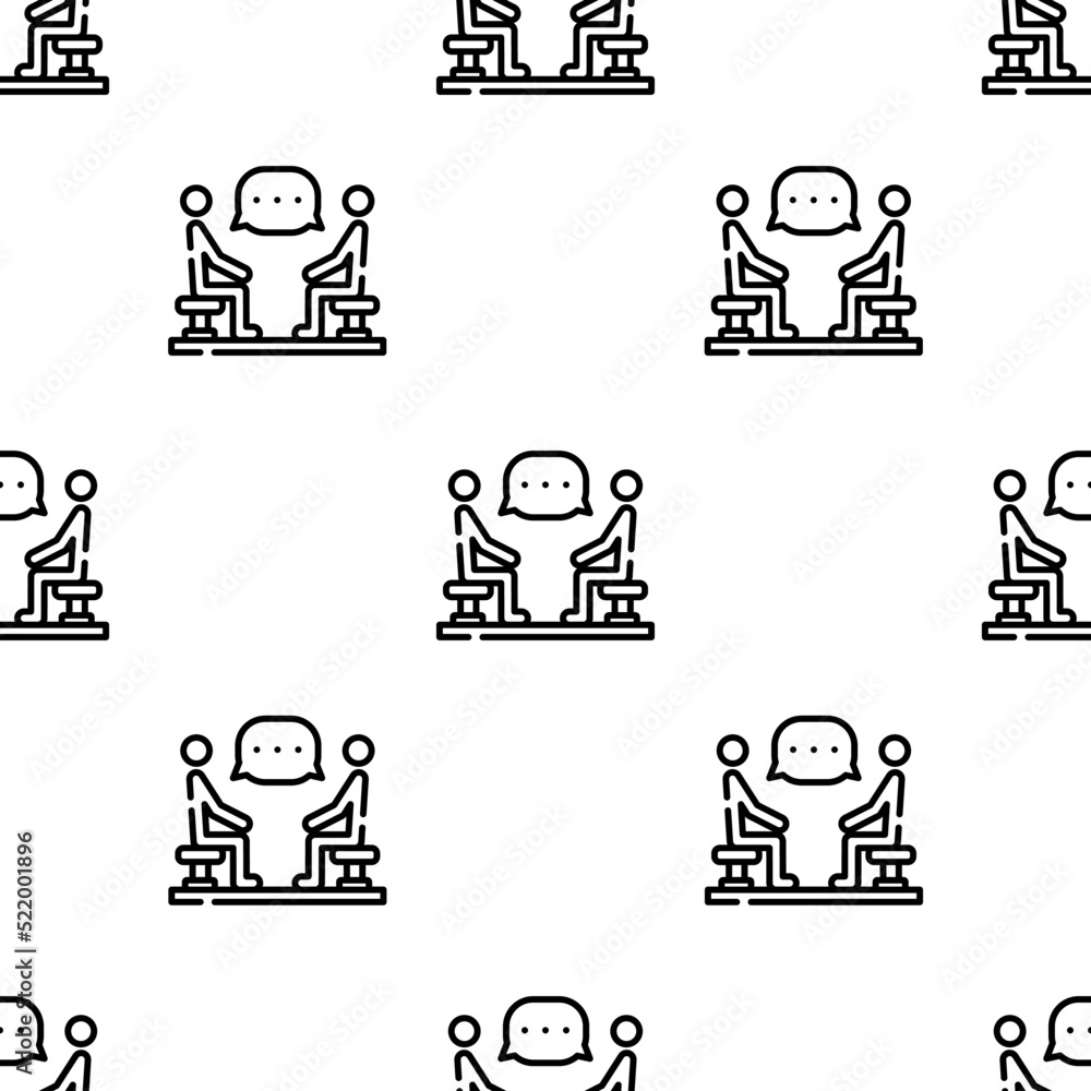 Aufkleber discussion icon pattern. seamless discussion pattern on white background.