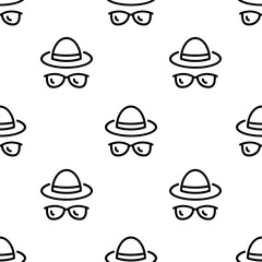 hat icon pattern. Seamless hat pattern on white background.