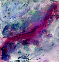 Conceptual abstract close-up of a painting with acrylic and palette knife. Acrylic painting in different colors. The picture is painted with acrylic on cardboard. Suitable for advertising, business ca