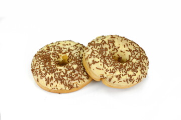 Sweet donuts isolated on white background