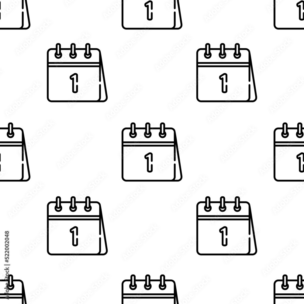 Poster calendar icon pattern. seamless calendar pattern on white background.