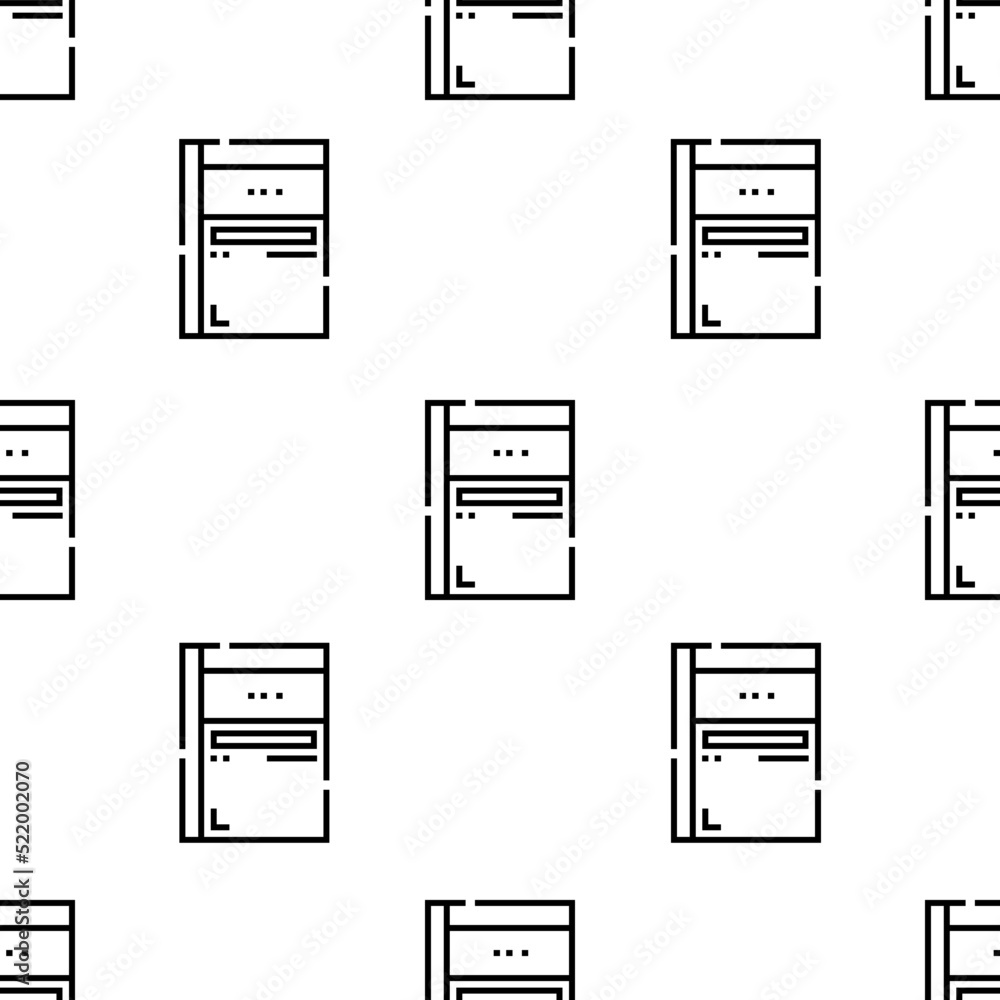 Poster sketchbook icon pattern. seamless sketchbook pattern on white background.