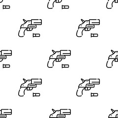 gun icon pattern. Seamless gun pattern on white background.