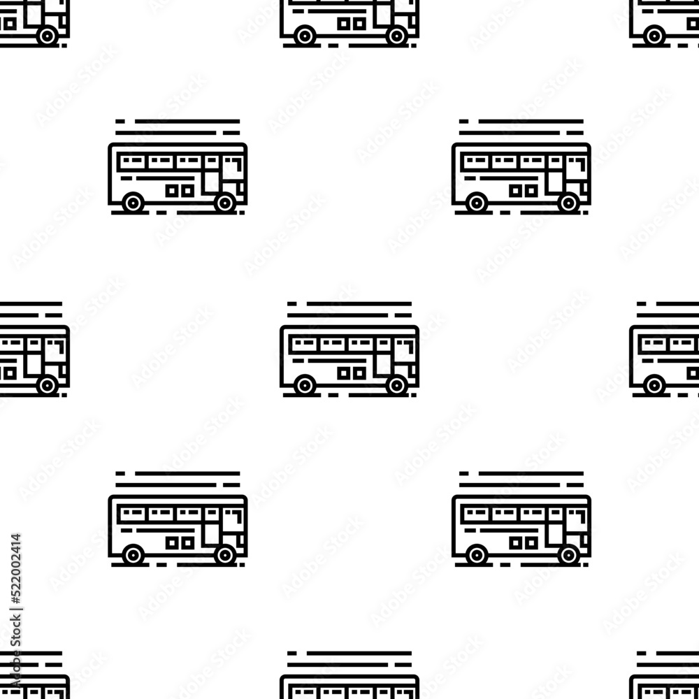 Poster bus icon pattern. seamless bus pattern on white background.
