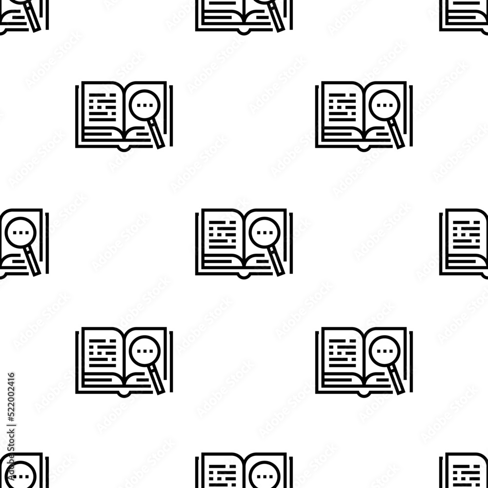 Poster open book icon pattern. seamless open book pattern on white background.