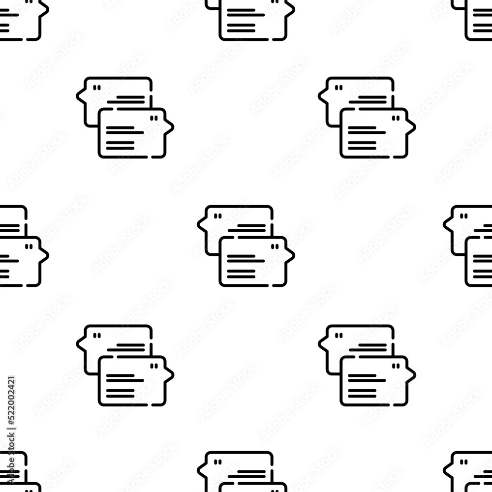 Poster chat icon pattern. seamless chat pattern on white background.