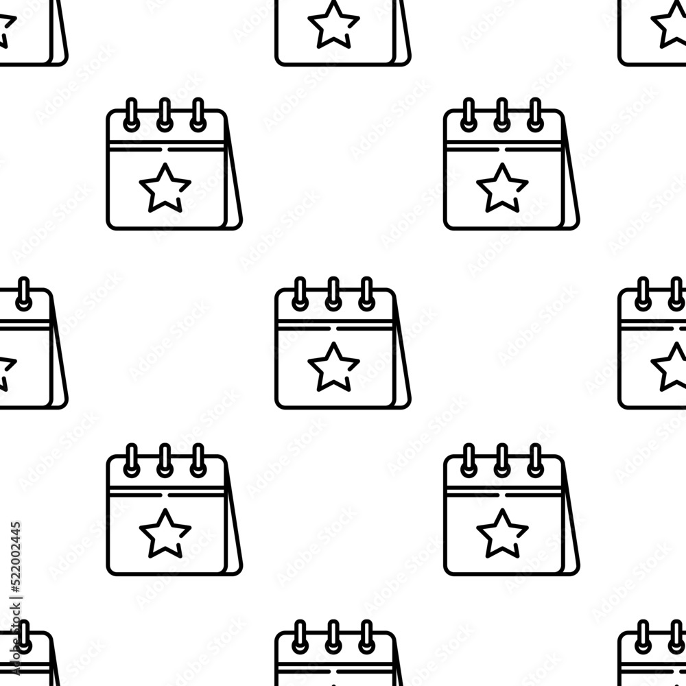 Poster calendar icon pattern. seamless calendar pattern on white background.