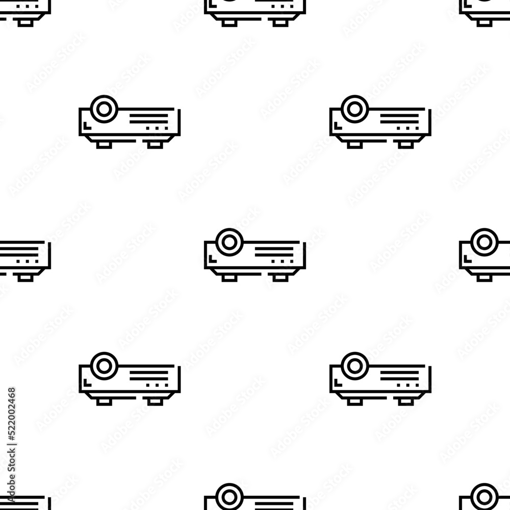 Poster projector icon pattern. seamless projector pattern on white background.