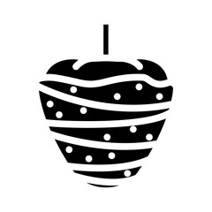 chocolate strawberries glyph icon vector. chocolate strawberries sign. isolated symbol illustration