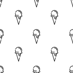 ice cream cone icon pattern. Seamless ice cream cone pattern on white background.