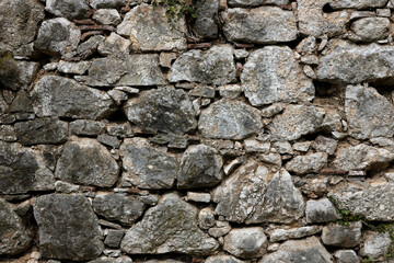 Stone Old Wall Background Full frame