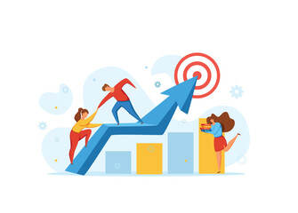 Business mentor giving hands and helping team partner