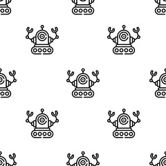 Obraz premium robot icon pattern. Seamless robot pattern on white background.