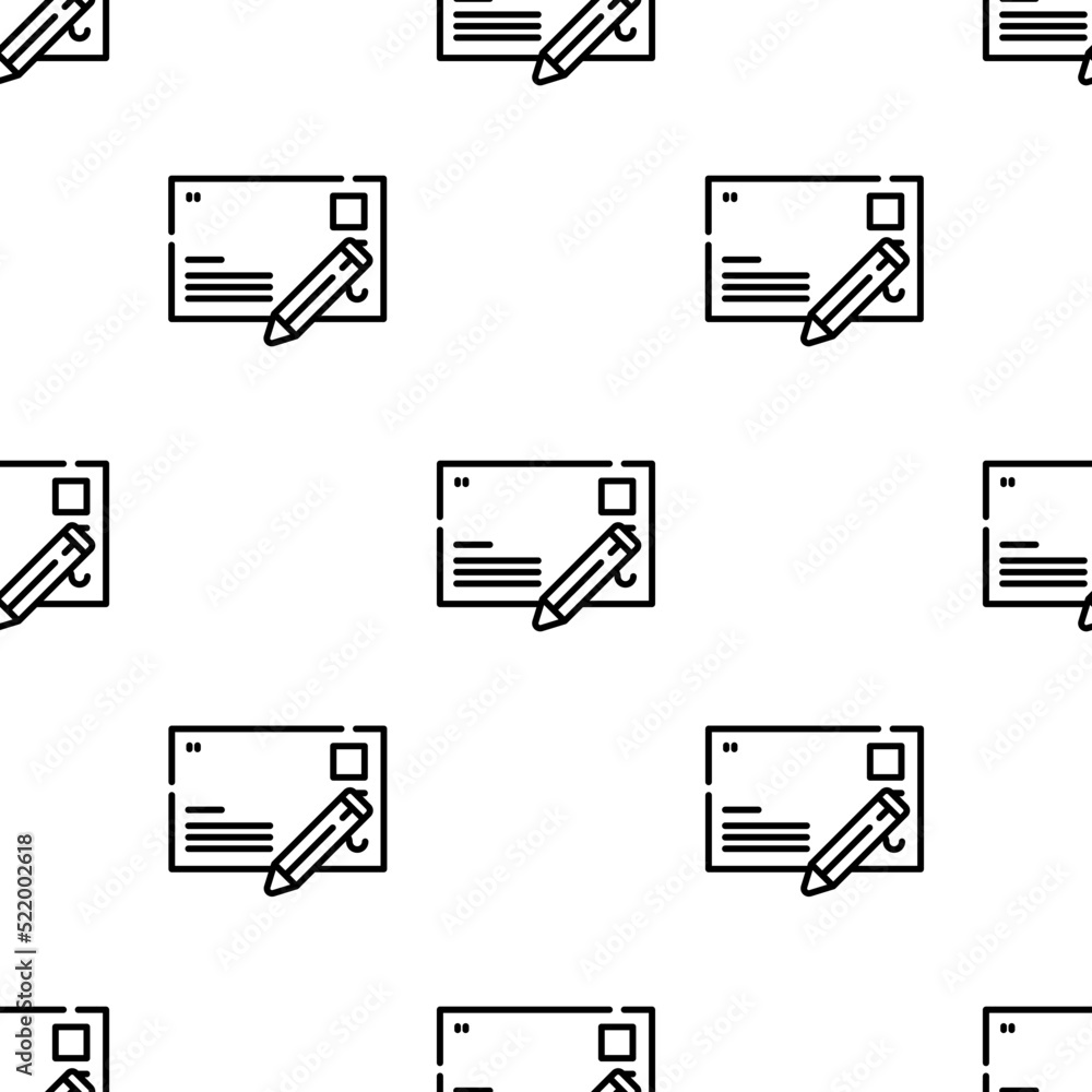 Poster postcard icon pattern. seamless postcard pattern on white background.