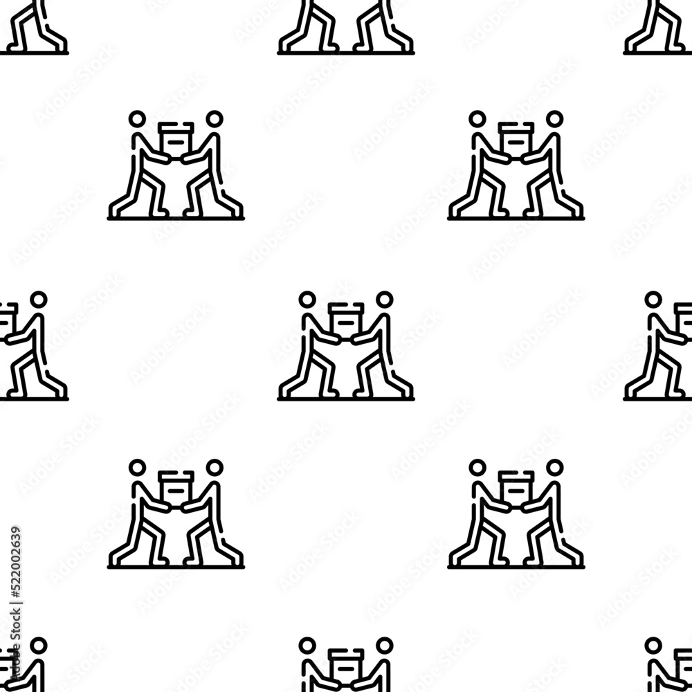 Poster teamwork icon pattern. seamless teamwork pattern on white background.