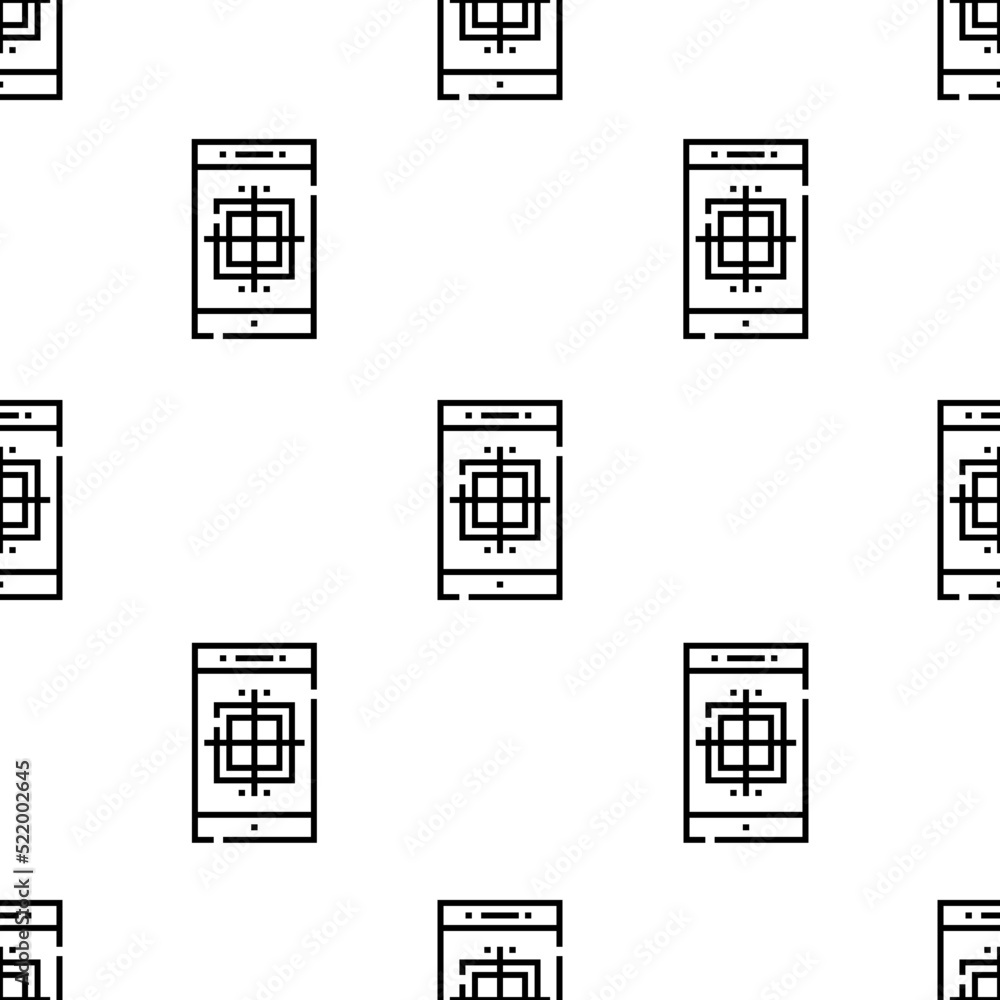 Poster smartphone icon pattern. seamless smartphone pattern on white background.