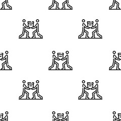 teamwork icon pattern. Seamless teamwork pattern on white background.