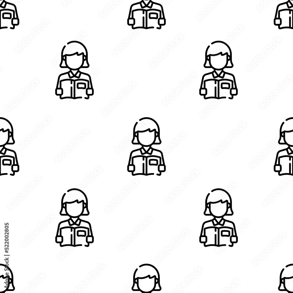 Poster reading icon pattern. seamless reading pattern on white background.