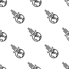 asteroid icon pattern. Seamless asteroid pattern on white background.