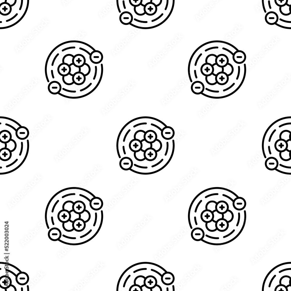 Poster atoms icon pattern. seamless atoms pattern on white background.