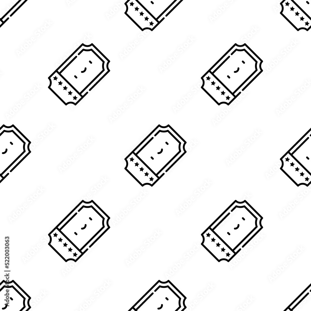 Poster ticket icon pattern. seamless ticket pattern on white background.