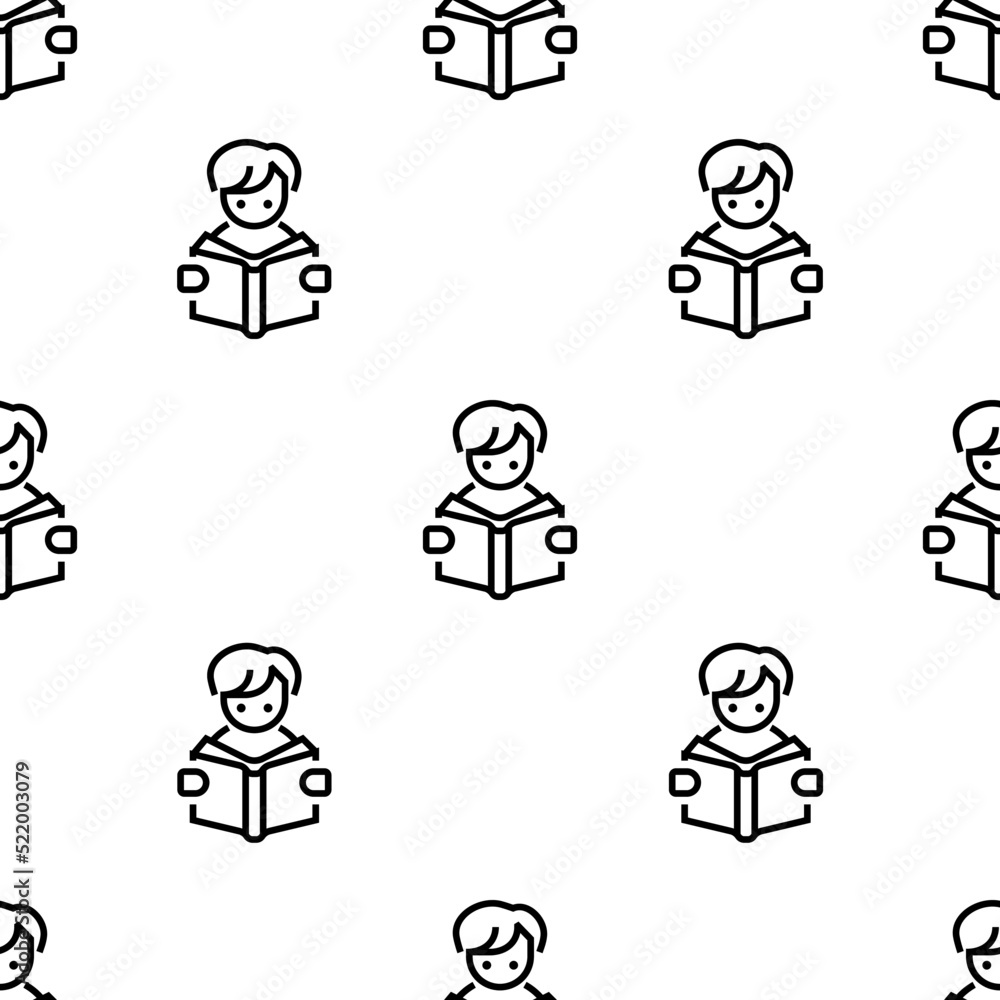 Poster reading icon pattern. seamless reading pattern on white background.