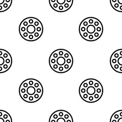 Fototapeta na wymiar rolling wheel icon pattern. Seamless rolling wheel pattern on white background.