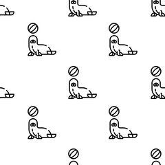 seal icon pattern. Seamless seal pattern on white background.