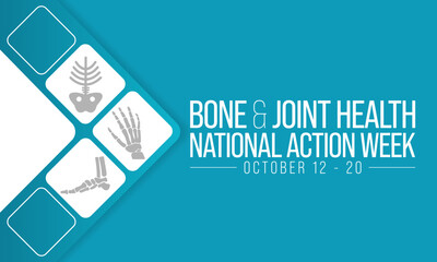 Bone and Joint health national action week is observed every year in October, with activities focused on disorders including arthritis, back pain, trauma, pediatric conditions, and osteoporosis.