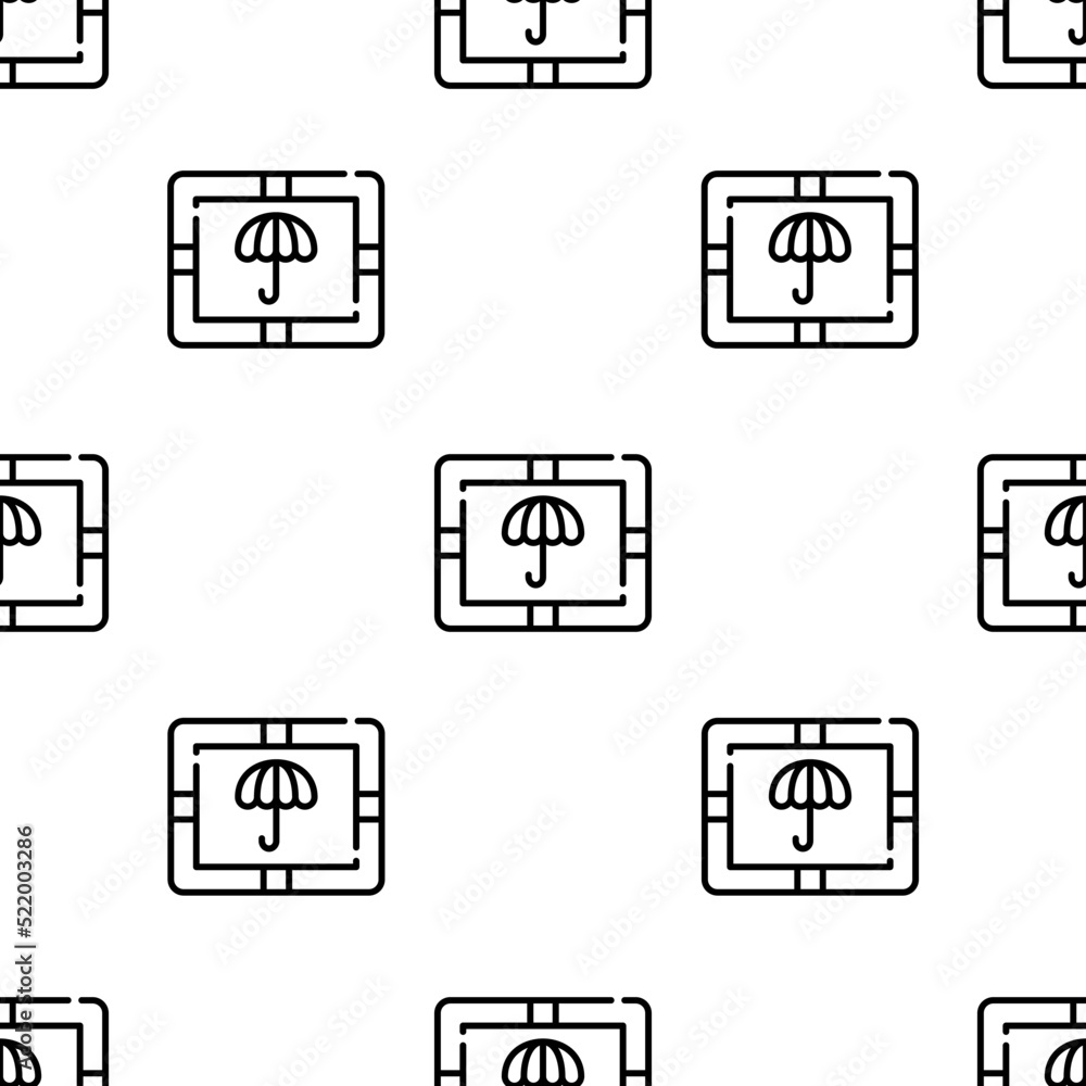 Poster package icon pattern. seamless package pattern on white background.