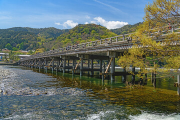 京都嵐山 渡月橋の風景