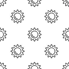sun icon pattern. Seamless sun pattern on white background.
