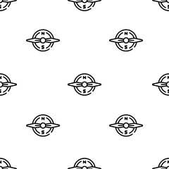 compass icon pattern. Seamless compass pattern on white background.