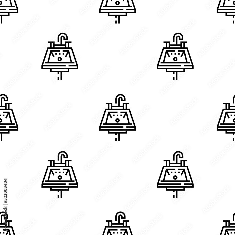 Poster sink icon pattern. seamless sink pattern on white background.