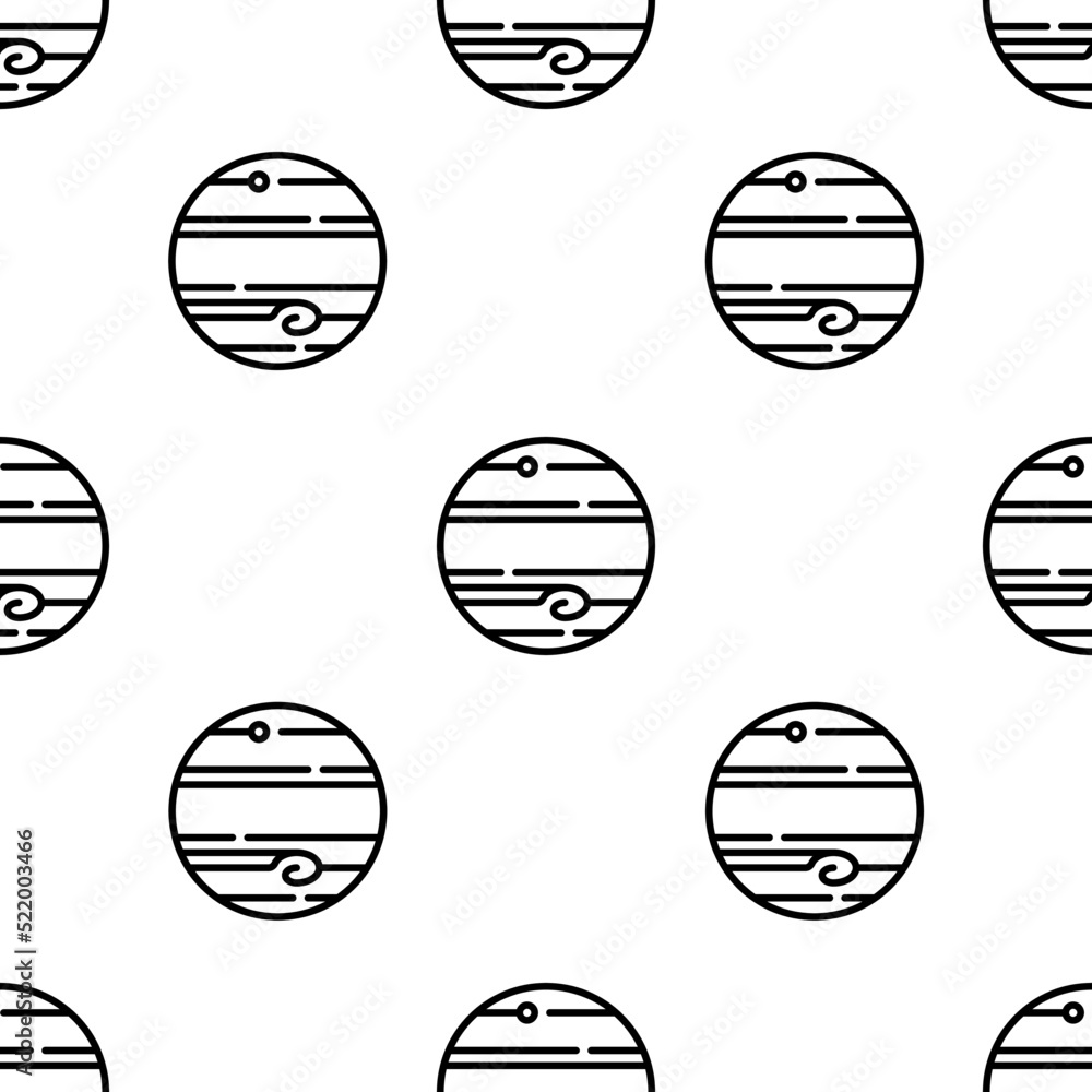 Poster jupiter icon pattern. seamless jupiter pattern on white background.