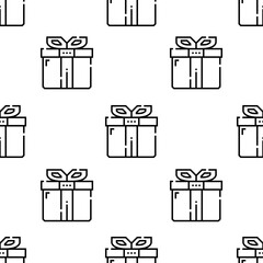 gift icon pattern. Seamless gift pattern on white background.