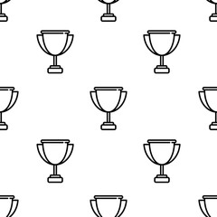 trophy icon pattern. Seamless trophy pattern on white background.