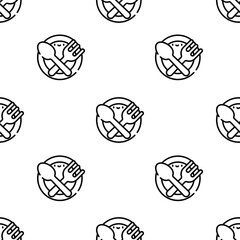 food icon pattern. Seamless food pattern on white background.