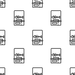 fishbone icon pattern. Seamless fishbone pattern on white background.