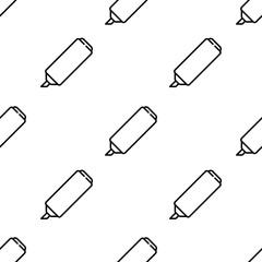 highlighter icon pattern. Seamless highlighter pattern on white background.