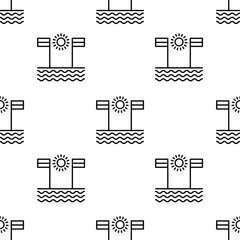 beach icon pattern. Seamless beach pattern on white background.