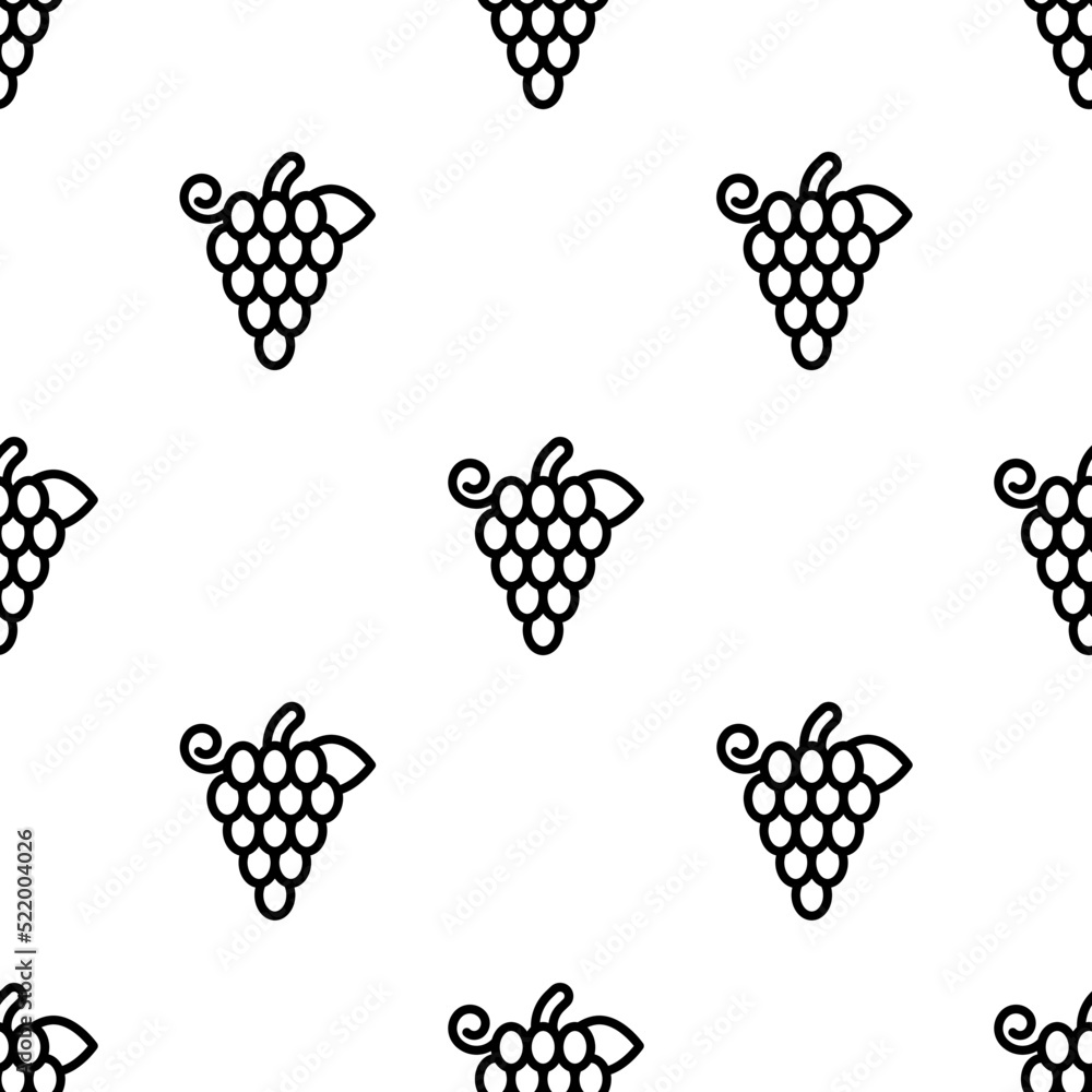 Aufkleber grapes icon pattern. seamless grapes pattern on white background.