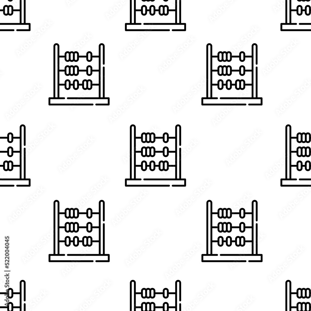 Poster abacus icon pattern. seamless abacus pattern on white background.