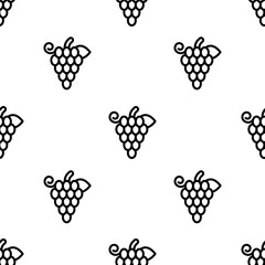 grapes icon pattern. Seamless grapes pattern on white background.