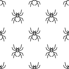 spider icon pattern. Seamless spider pattern on white background.