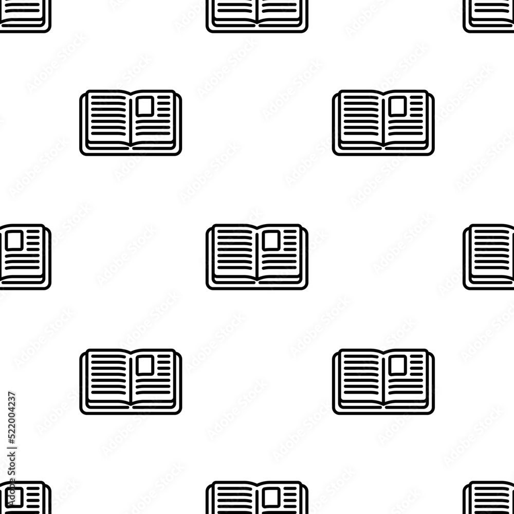 Poster open book icon pattern. seamless open book pattern on white background.