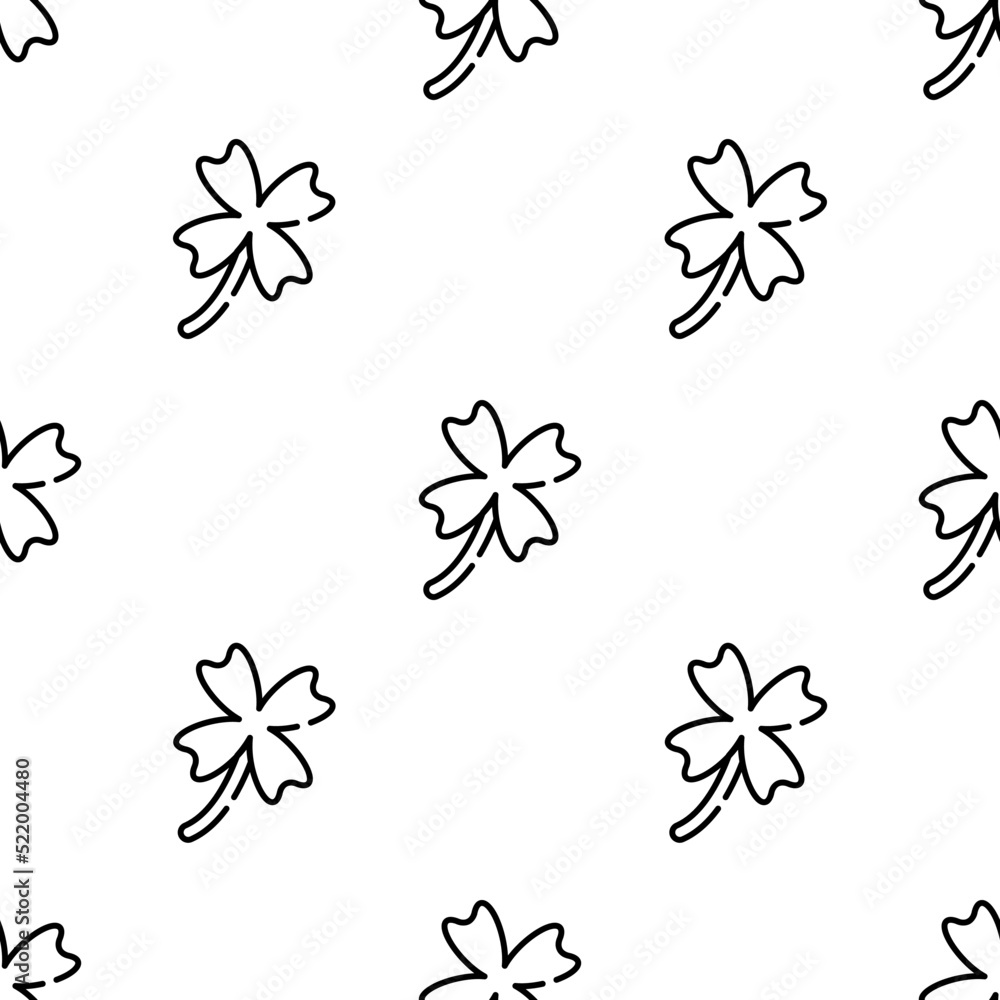Aufkleber clover icon pattern. seamless clover pattern on white background.