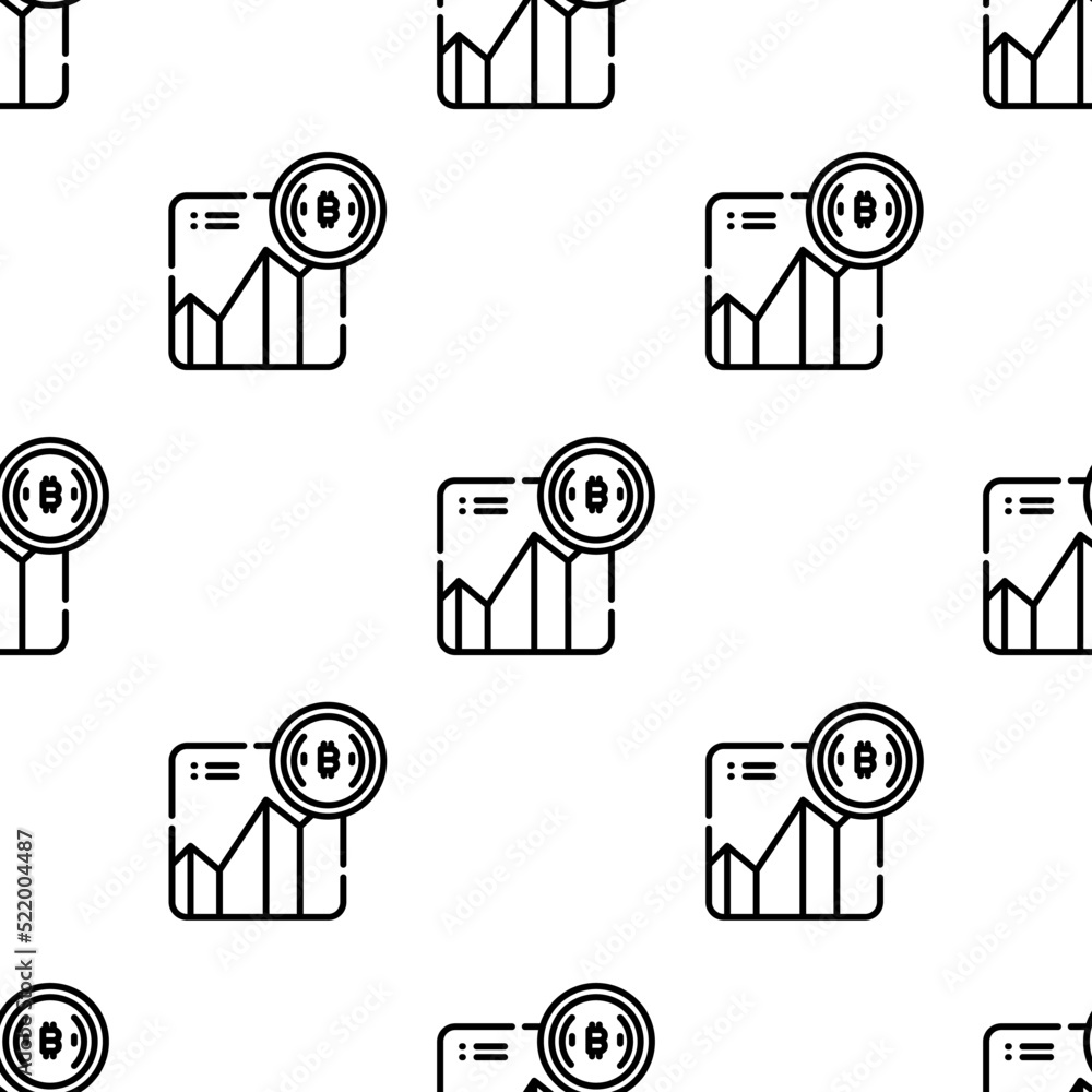 Poster bitcoin icon pattern. seamless bitcoin pattern on white background.
