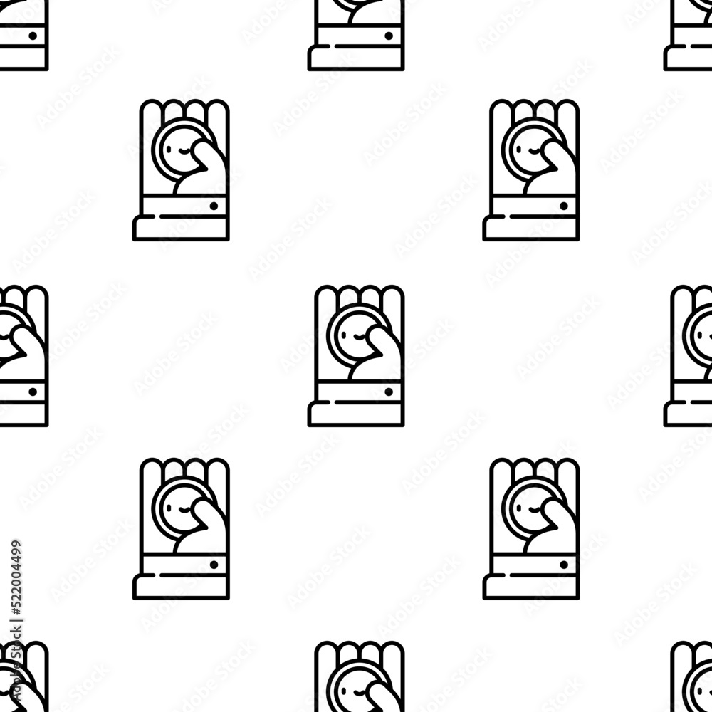Poster coin icon pattern. seamless coin pattern on white background.